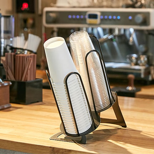 アイアンカップ＆リード2段ディスペンサー（ブラック）