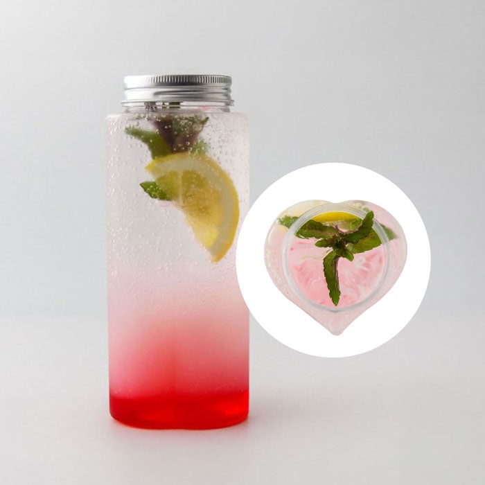 【受注生産】ドリンクボトル 500ml ハートボトル フタ付き 5000個