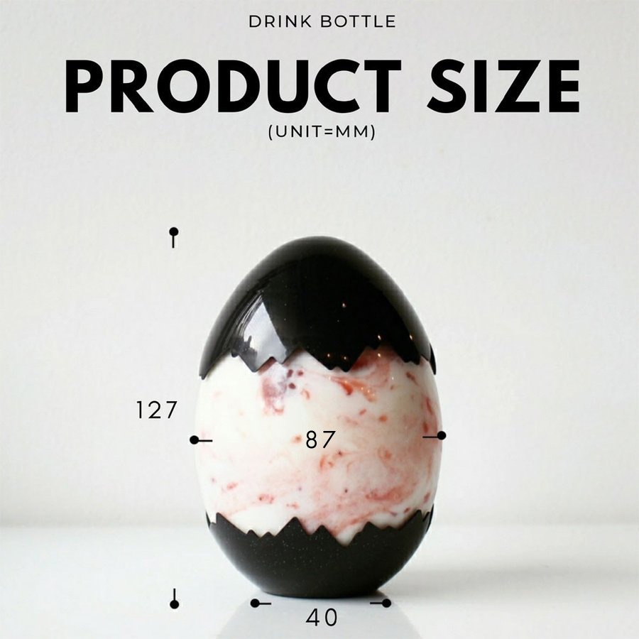 ドリンクボトル 400ml 卵型フタ付き（ダークブルー） 100個 | ドリンク