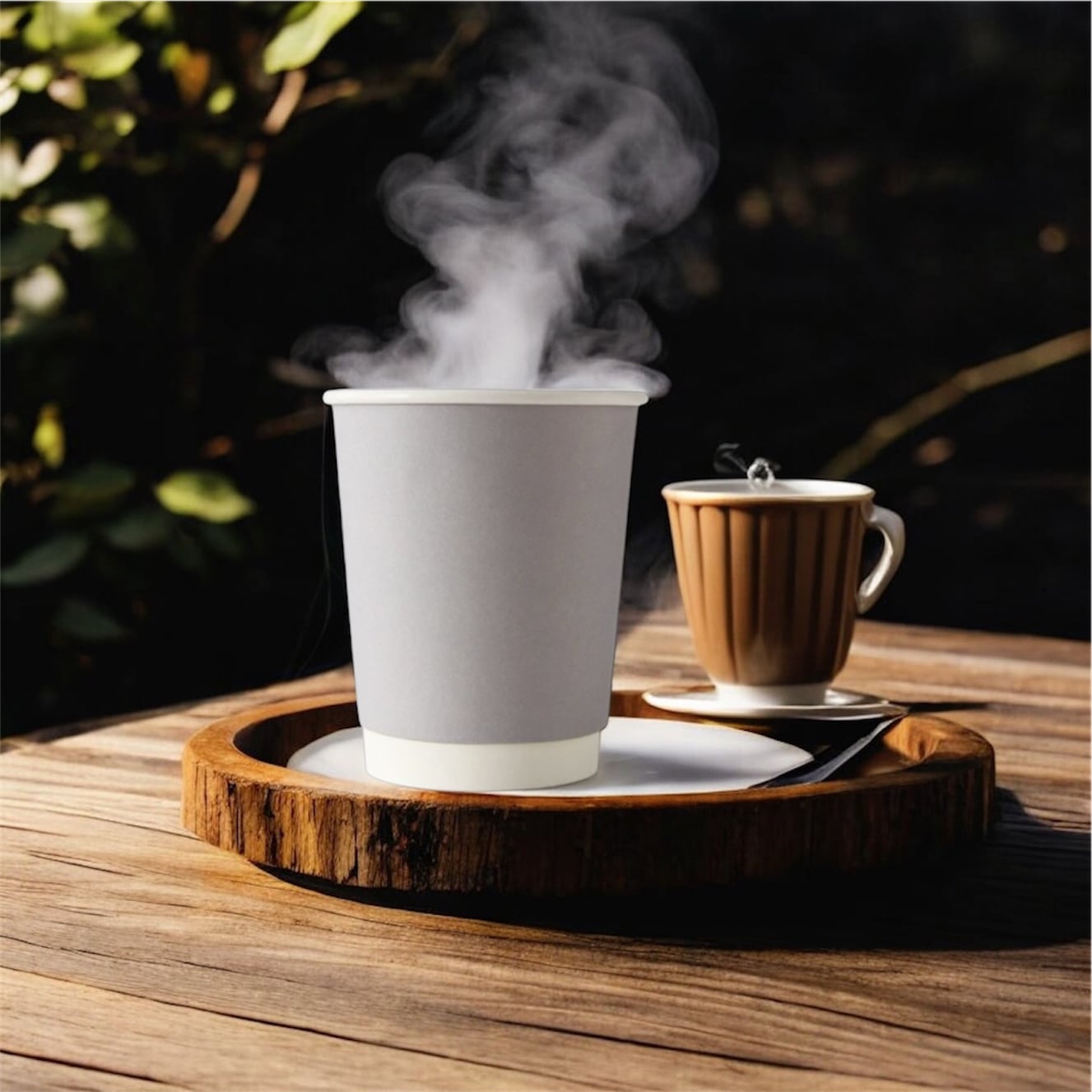 80mm口径 8オンス断熱二重グレイ紙コップ 1000個 | 紙コップ | BM