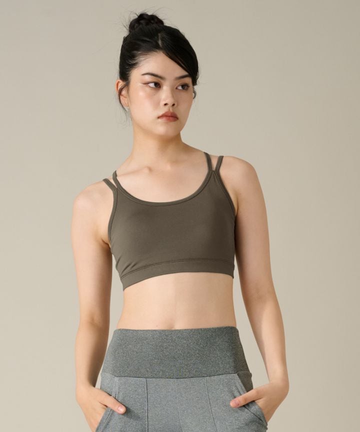 【COCOTEX（ココテックス）】ショートトップ グレイッシュカーキ