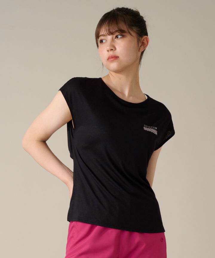 フレンチスリーブトップ ブラック