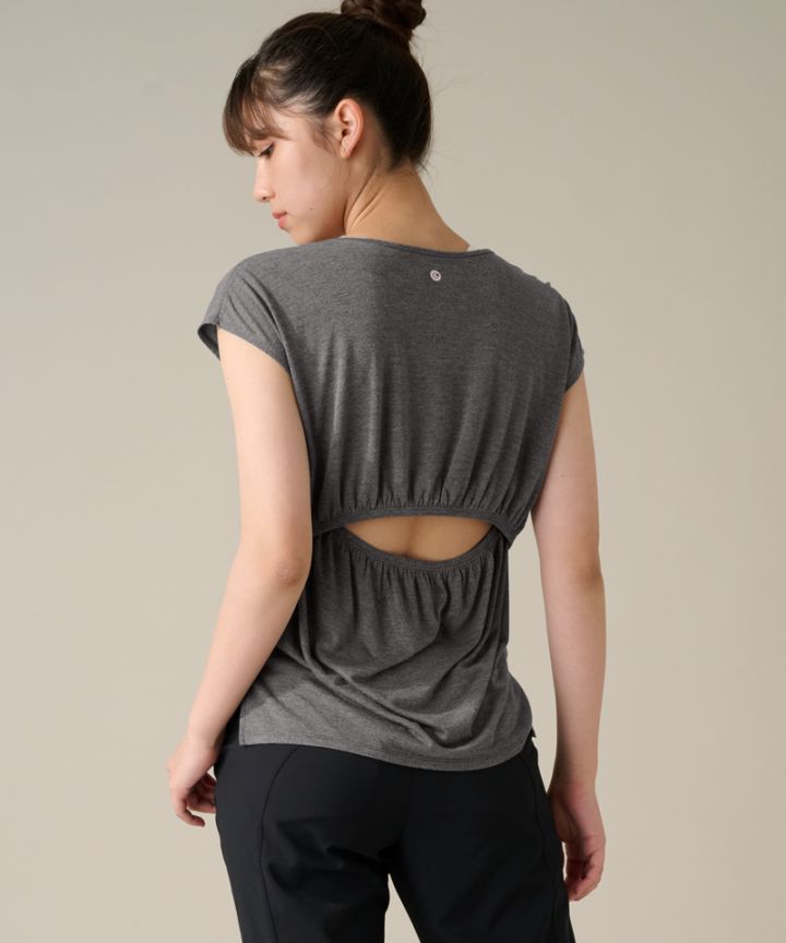 フレンチスリーブトップ ヘザーダークグレー