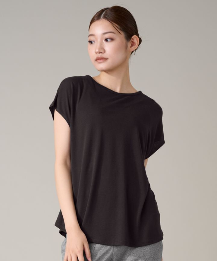 フレンチスリーブトップ ブラック