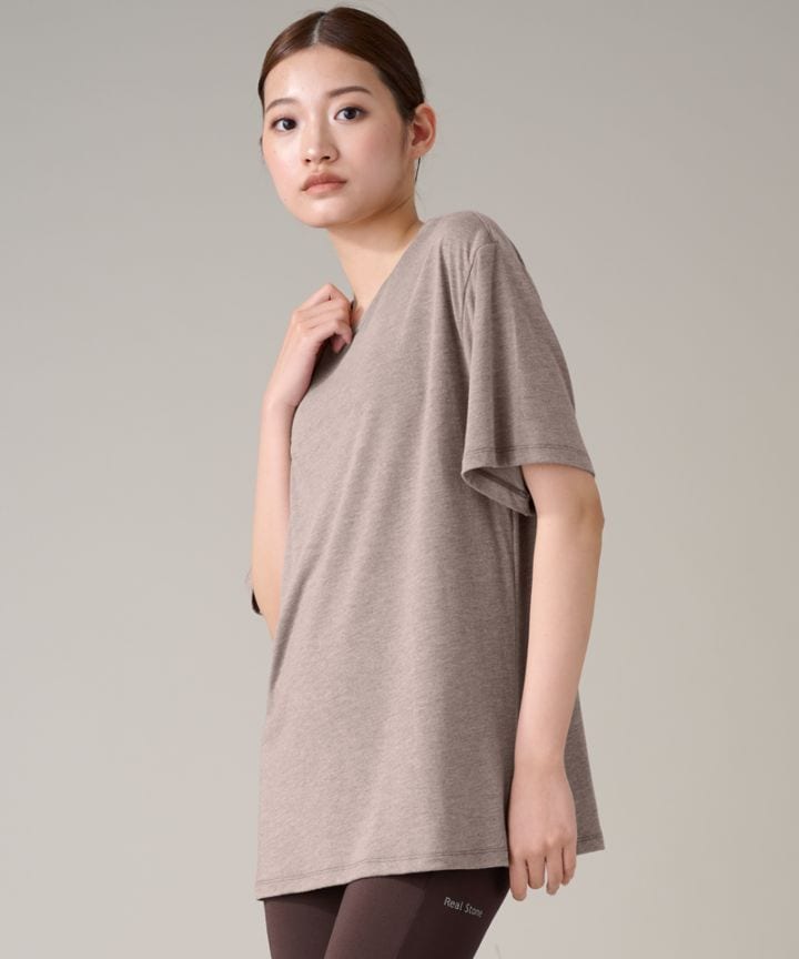 ショートスリーブトップ ヘザーブラウン