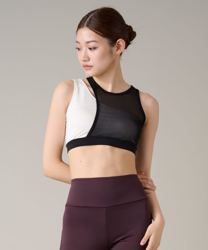 【COCOTEX（ココテックス）】ショートブラトップ オフホワイト×ブラック