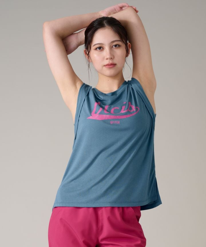 スリーブレストップ ブルー