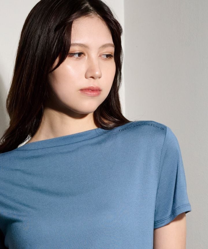 【Sale】ショートスリーブトップ ブルー