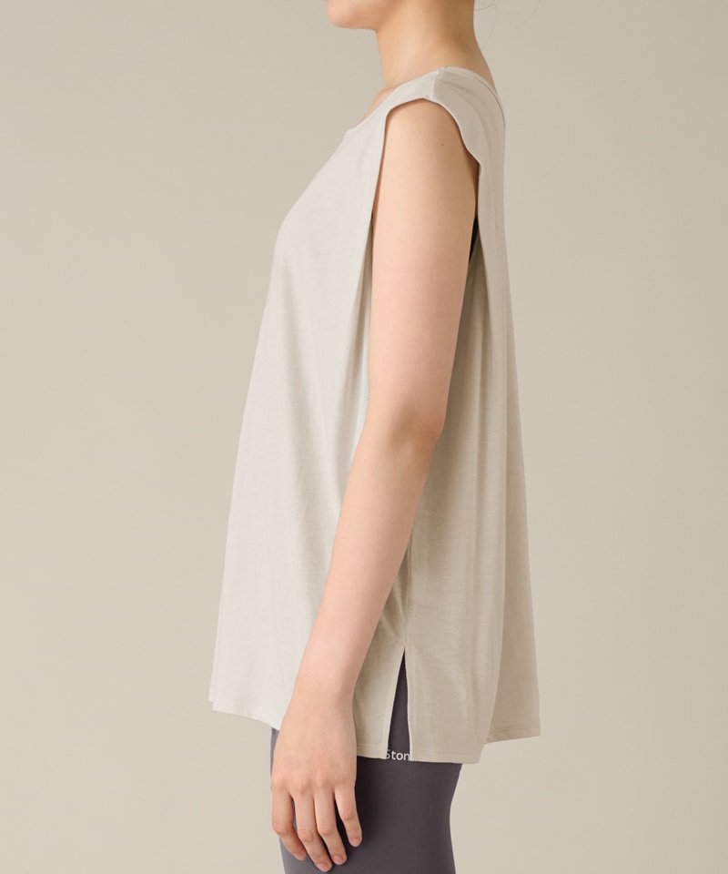 Sale】スリーブレストップ サンド | Real Stone,トップス | ヨガウェア