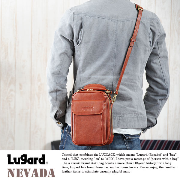 青木鞄 Lugard 本革ショルダーポーチ メンズ レザー 日本製 2way