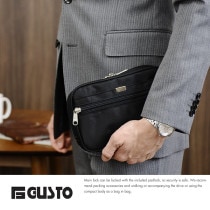G-GUSTO 鍵付きナイロン製3層ポーチ Sサイズ ブラック メンズ セカンドバッグ 日本製 小物入れ バッグインバッグ|セカンドバッグ・クラッチバック|バッグ