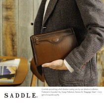 SADDLE シャドー牛革セカンドバッグ チョコ メンズ セカンドバッグ 本革 日本製 B6|セカンドバッグ・クラッチバック|バッグ