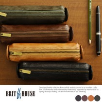 BRIT HOUSE ヤギ革ペンケース Goat Leather  男性用 メンズ ペンケース 革 本革 レザー 筆箱 筆入れ ビジネス シンプル プレゼント|ペンケース|文具