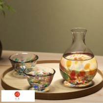 津軽びいどろ 酒器3点セット 夏祭り 水風船のような徳利 酒器セット日本酒/ガラス/冷酒/おしゃれ/|日本酒・焼酎用|酒器・お酒
