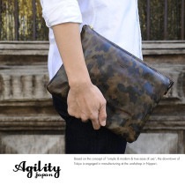 AGILITY 2wayクラッチバッグ 迷彩レザー コール グリーン /男性用/メンズ/クラッチバッグ/革/本革/レザー/日本製/iPad/ミニショルダーバッグ/A5/カモフラ柄/鞄/かばん/バッグ/