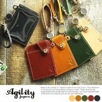 AGILITY リール付きパスケース 東京レザー シーク  男性用 メンズ パスケース リール 定期入れ 窓付き 革 本革 レザー 日本製 プレゼント ジャパンレザー|カードケース・パスIDケース|財