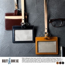 メンズ 高級 本革 BRIT HOUSE コードバン 日本製 IDカードホルダー おしゃれ ビジネス 日本製 社員証入れ ストラップ ケース|カードケース・パスIDケース|財布・小物