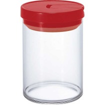 HARIO 珈琲キャニスター M レッド 800ml  キャニスター コーヒー 保存容器 ビン ガラス クリア 密閉 パッキン|コーヒー用品|キッチン用品