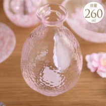 徳利 酒器 おしゃれ 日本製 ガラス 桜咲く 春の徳利 大 耐熱ガラス  国産ガラス かわいい サクラ きれい 和風 津軽びいどろ 青森|日本酒・焼酎用|酒器・お酒
