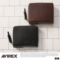 AVIREX 二つ折り財布 ラウンドファスナー BEIDE 本革シンプル/大人/男性/ビジネス/|折り財布|財布・小物