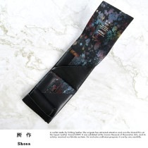 所作 shosa ショートウォレット Aurora Short Wallet 2.0 ブラック×オーロラ　 日本製二つ折り財布/小銭入れあり/姫路レザー/牛革/|折り財布|財布・小物