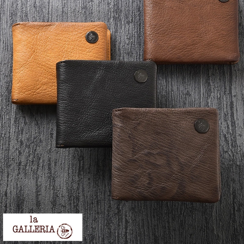 青木鞄 la GALLERIA 二つ折り財布 小銭入れあり Grano カード入れ多い