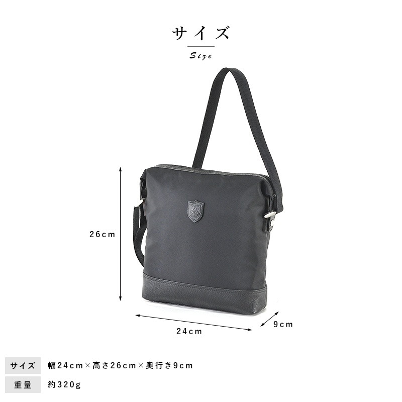 BLAZER CLUB 軽量 ナイロン 縦型 ショルダーバッグ おしゃれシンプル