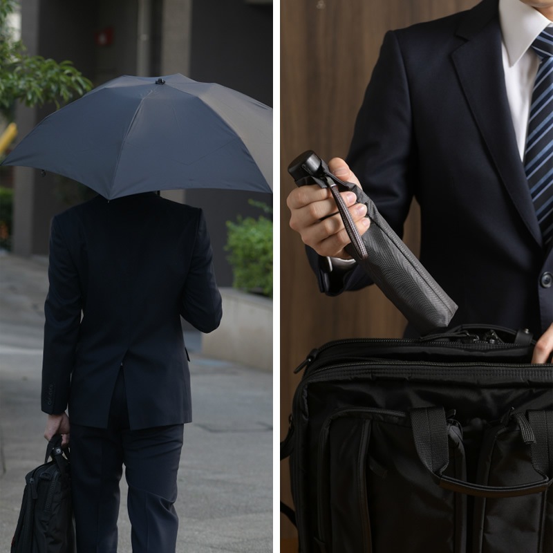 Ramuda メンズ 折りたたみ傘 ミニ 富士絹 6本骨 55cm タモ持ち手 UV