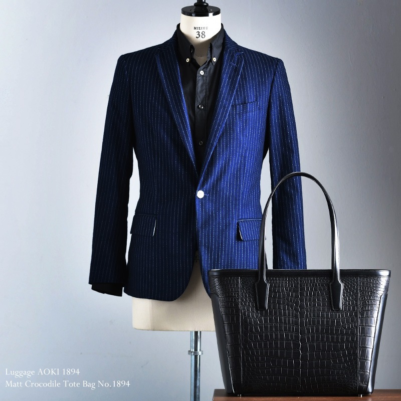 青木鞄 Luggage AOKI 1894 クロコダイル トートバッグ Matt