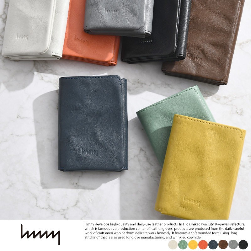 hmny casual 三つ折り財布 小銭入れ付き  メンズ おしゃれ レザー カラフル コンパクト ミニ財布 大人 遊び心 hmny casual 三つ折り財布 小銭入れ付き メンズおしゃれ/レザー