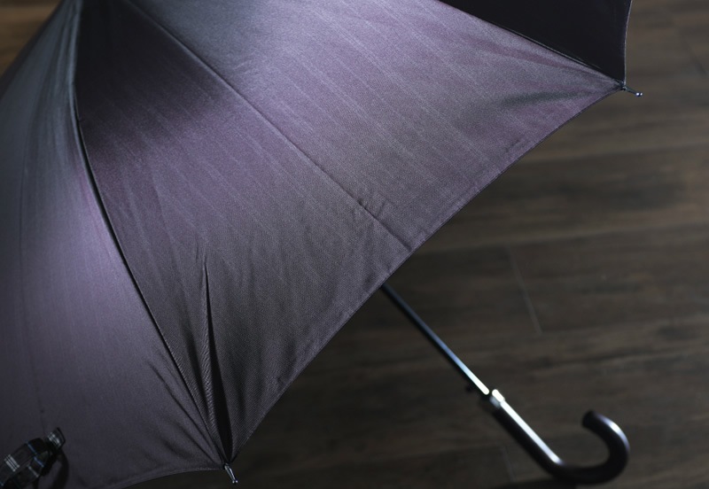 Ramuda ジャンプ傘 耐風8本骨 65cm 甲州織 裏ストライプ 楓持ち手 男性