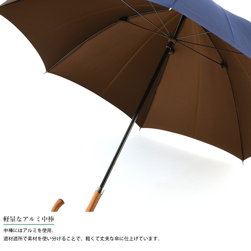 小宮商店 雨晴兼用 長傘 8本骨 65cm ブナ持ち手 甲州織 Two-Ply 晴雨