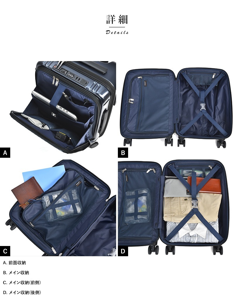 BERMAS フロントオープンスーツケース 35L INTER CITY キャリーバッグ2