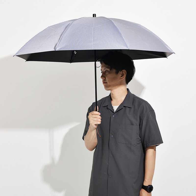 Ramuda 晴雨兼用 2段折傘 キャンディーストライプ 遮光遮熱 2WAY傘袋