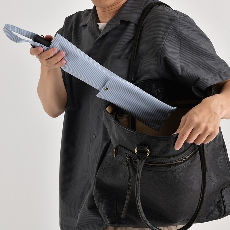 Ramuda 晴雨兼用 2段折傘 キャンディーストライプ 遮光遮熱 2WAY傘袋