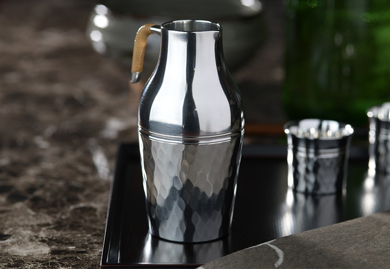 錫光 日本製 錫酒器 つちめ 3点セット （ちろり 盃2個） ロクロ仕上げ