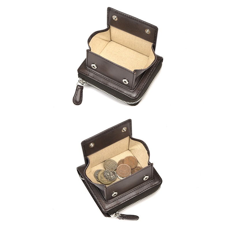 青木鞄 la GALLERIA 本革スムース キーポケット付きコンパクト二つ折り