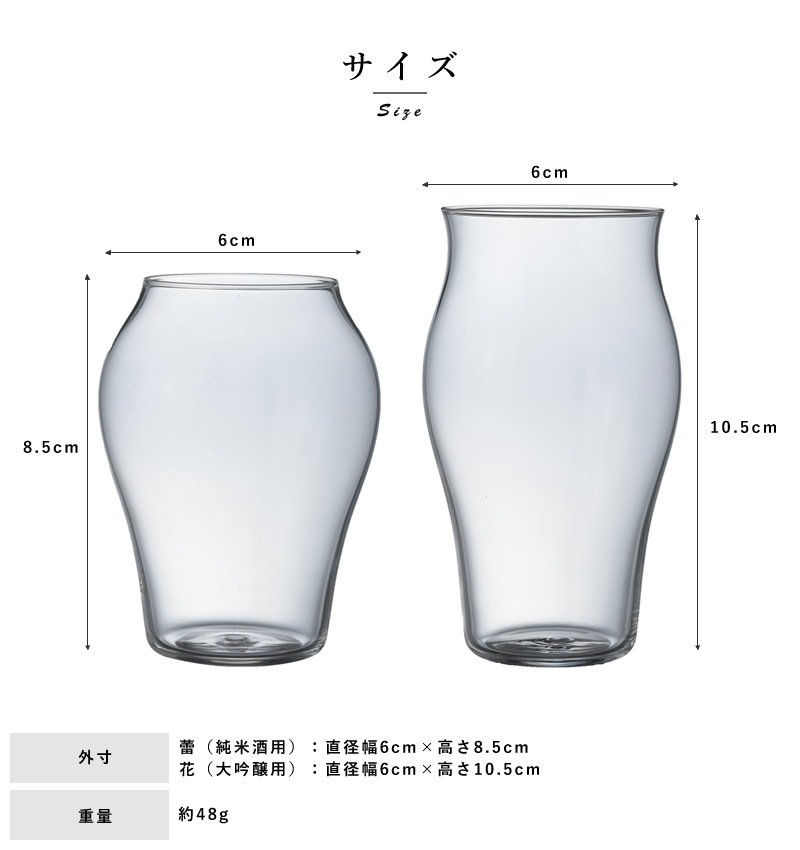 究極の日本酒グラスセット 蕾花 グラスクリア/飲み比べ/透明
