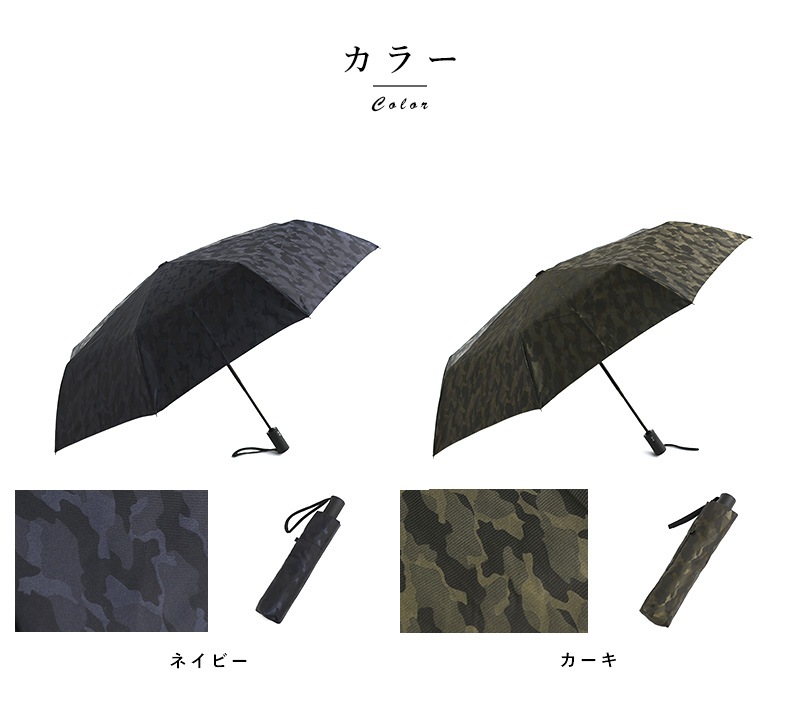 Ramuda 折りたたみ傘 自動開閉 8本骨 58cm ワンタッチ 日本製 迷彩柄
