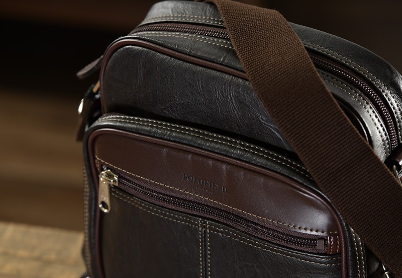 POLOFIELD ショルダーバッグ 縦型 日本製斜めがけ/合皮/大人/普段使い