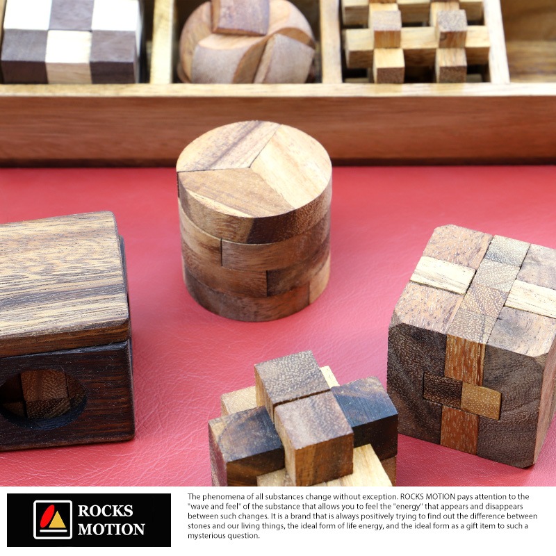 Rocks Motion 木製立体パズル 12個セット ケース入り Wood Puzzle-こだわりのメンズバッグ・小物専門店　紳士の持ち物