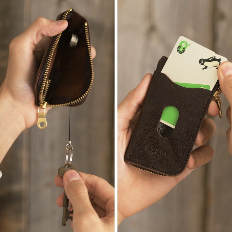 AGILITY メンズ ジッパー キーケース ステラゴート ボビン パスケース