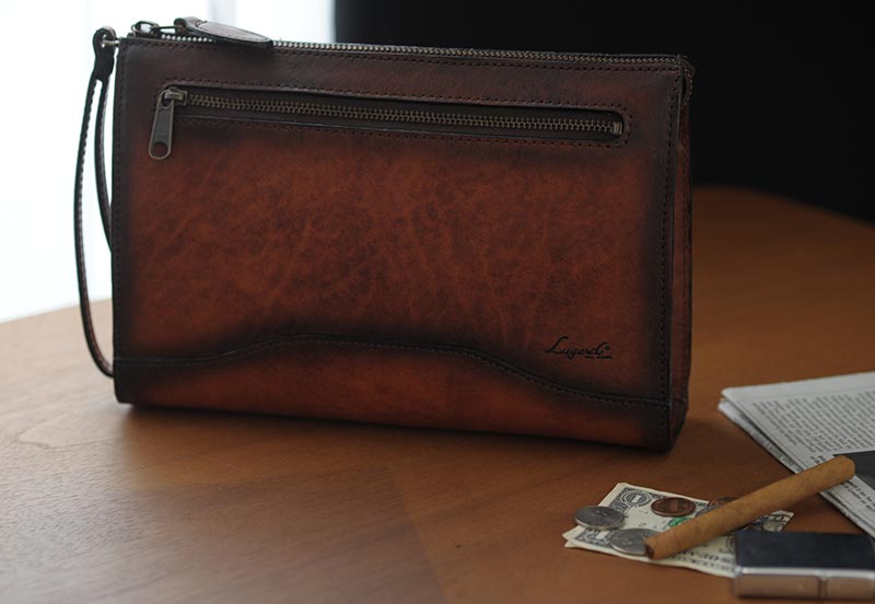 セカンドバッグ メンズ 本革 青木鞄 Lugard シャドー牛革 クラッチ