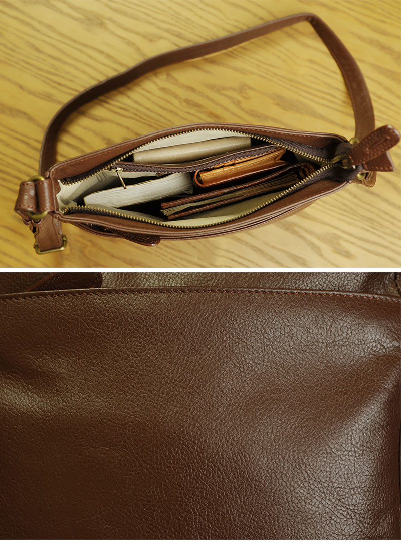 HAMILTON ミニ ショルダーバッグ 牛革 薄マチ ショルダー B5小さい