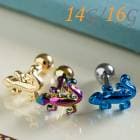 軟骨 ピアス ボディピアス 16g ストレートバーベル トカゲ とかげ リザード ヘリックス k03-195|１６G|ゲージから探す