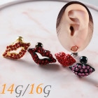 耳たぶ ピアス 16g 14g 軟骨ピアス ボディピアス 唇 リップ パヴェ ジュエル 金属アレルギー対応 サージカルステンレス 医療用ステンレス 軟骨ピアス 軟骨 耳用 イヤー ロブ 軟骨用 トラガ