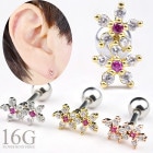11/11まで50％OFF ピアス 耳たぶ 16g ボディピアス 花 フラワー 軟骨ピアス 軟骨 可愛いピアス 耳用 イヤー ロブ 軟骨用 トラガス ヘリックス サージカルステンレス 金属アレルギー対