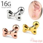 ボディピアス 16G りぼん リボン かわいい おしゃれ ピアス ストレートバーベル サージカルステンレス 金属アレルギー対応 耳たぶ 軟骨ピアス 軟骨 耳用 イヤーロブ 軟骨用 トラガス ヘリックス