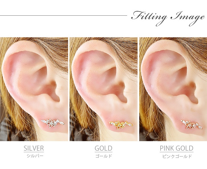 boz　ゴールドピアス　祈りの手 boz ゴールドピアス 祈りの手 Gold Colored Chain Pierce_staple/long