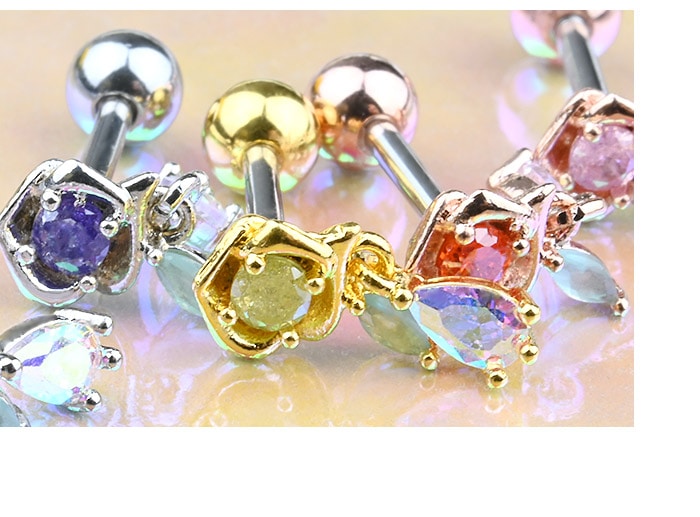 ボディピアス 16g チャーム 花 耳たぶ ピアス 軟骨ピアス おしゃれ